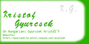 kristof gyurcsek business card